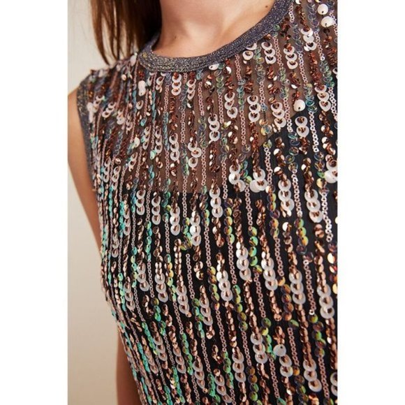 Anthropologie Black and White Midi Dress - Picture 3 of 10